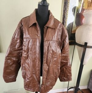 Haband Executive Division Men’s Rich Brown Leather Jacket XL
